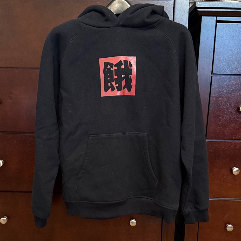 Stylish Black Hoodie with Red Graphic